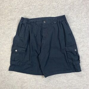 Vintage Big Dogs Shorts Mens 1X Black Cargo Bermuda 9"‎  Elastic Waist Baggy Y2K